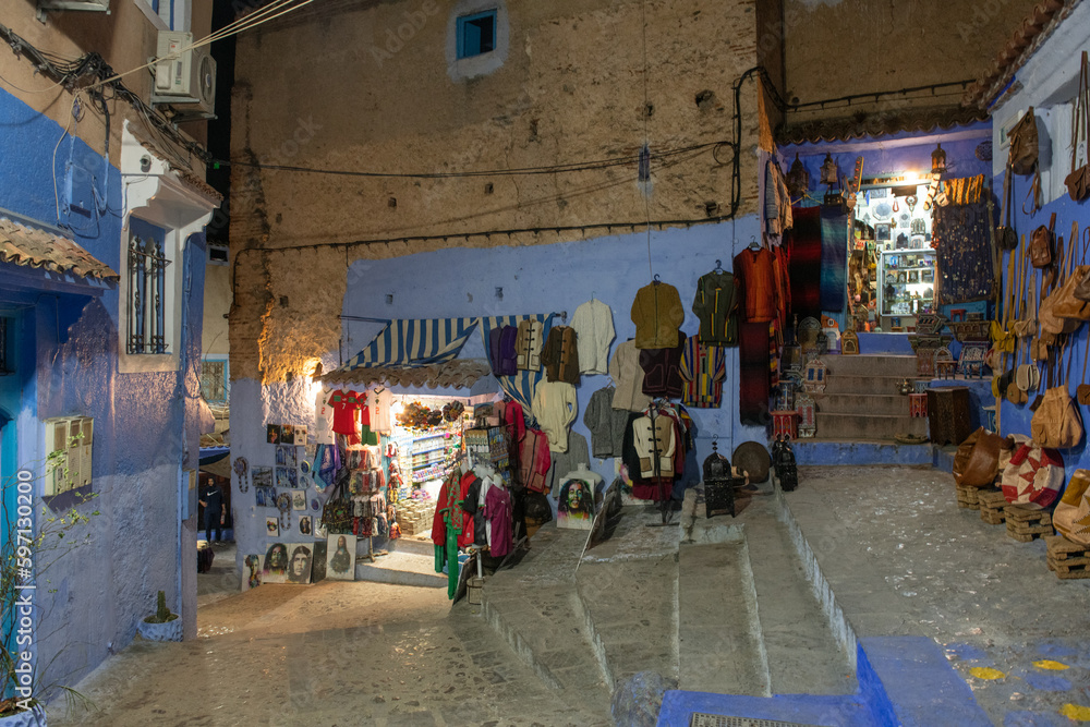 Fotografie della città di Chefchaouen la città blu in Marocco