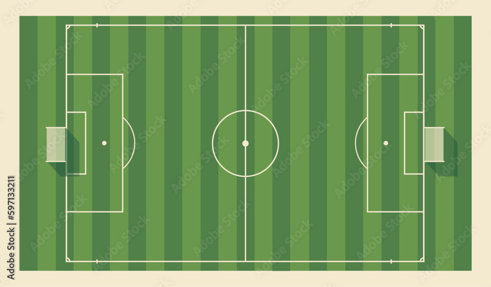 Standard soccer field. Vector illustration for sports banners or advertising. Standard soccer field. Vector illustration for sports banners or advertising.