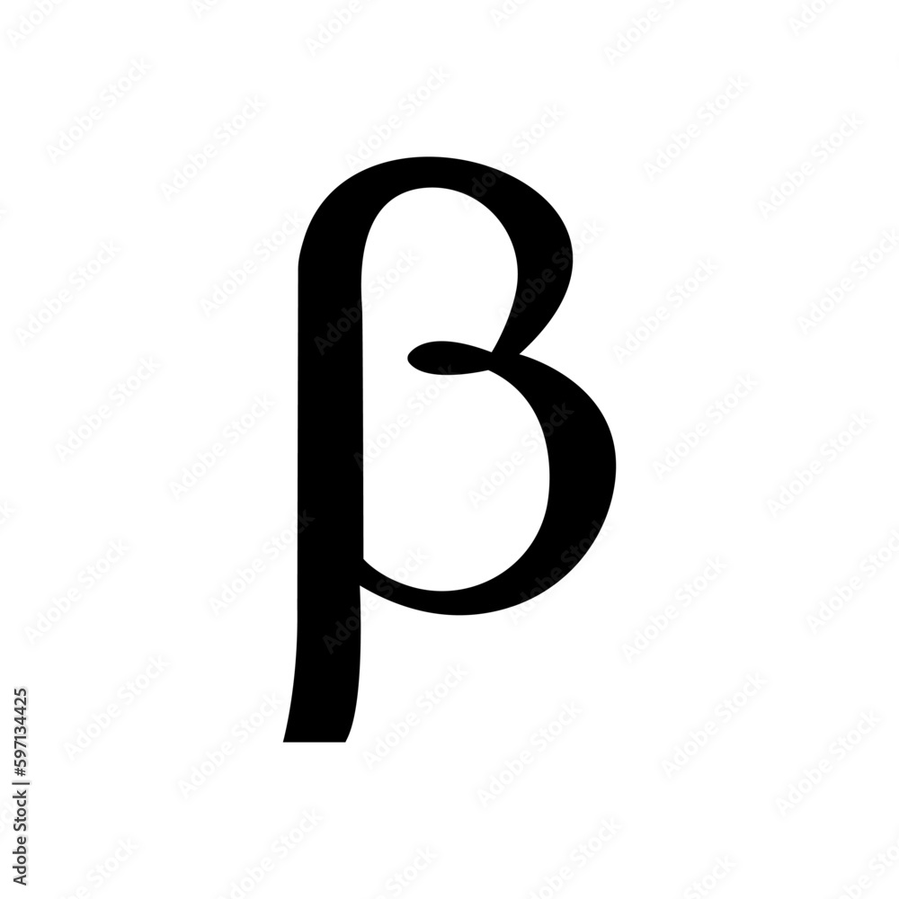 Beta greek letter icon, Beta symbol vector illustration. Beta greek letter icon, Beta symbol vector illustration.
