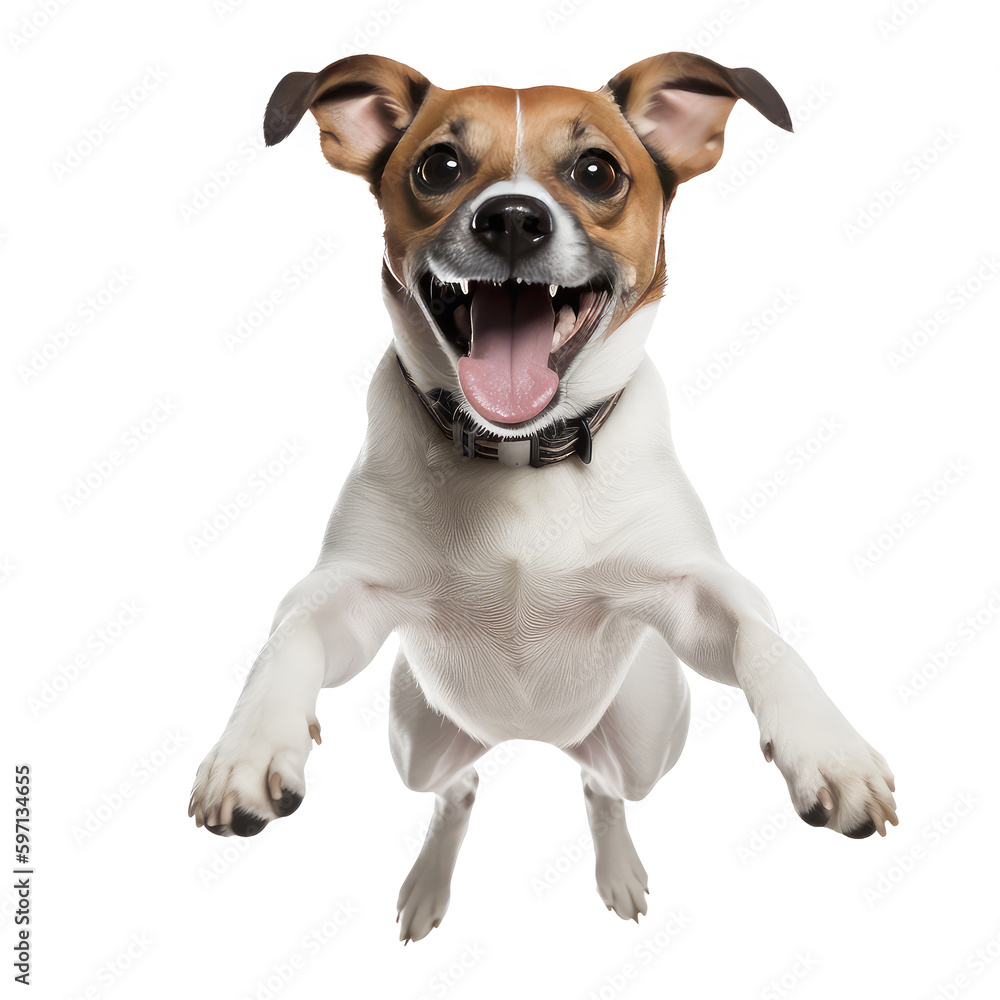 Jack russell terrier isolated on white background