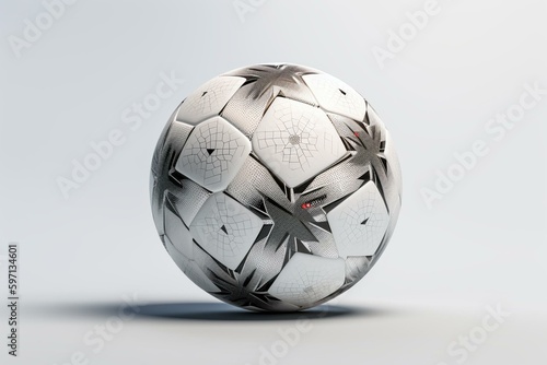 3D illustration of a soccer ball on a white background. Generative AI