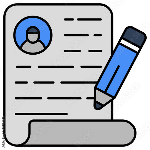 Editable design icon of cv writing  photo