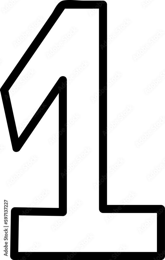 Decorative Elements Number One Outline Decorative Elements Number One Outline