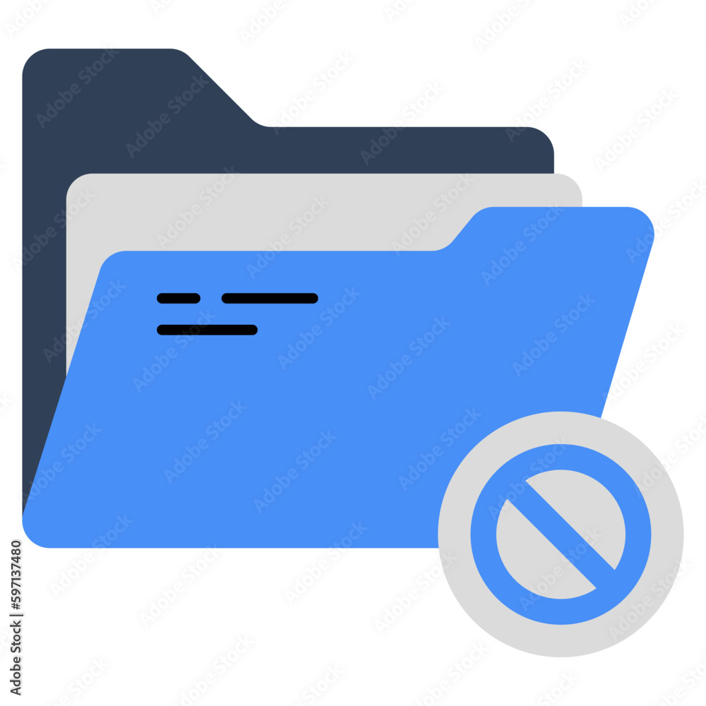 An icon of ban folder isolated on white background An icon of ban folder isolated on white background