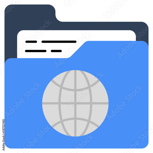 Browser on document case denoting concept of online folder