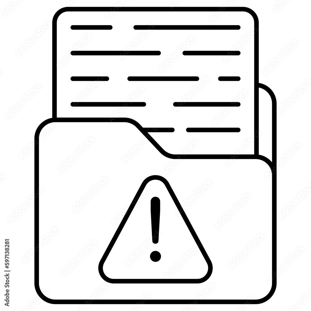 A unique design icon of folder error A unique design icon of folder error