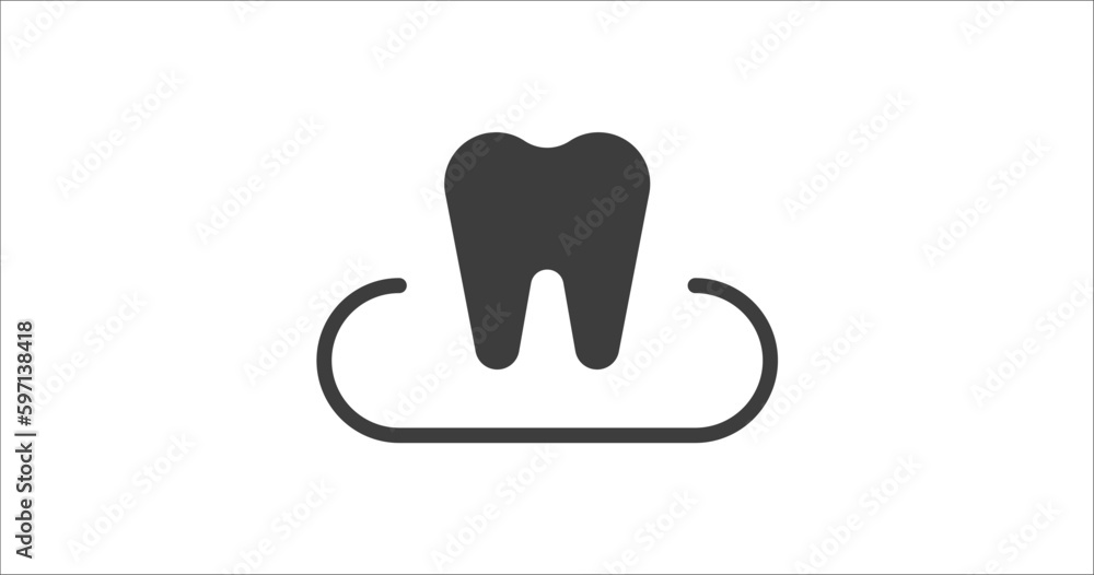 occlusal icon. Filled occlusal icon from dental health collection