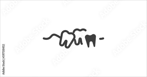 malocclusion icon. Filled malocclusion icon from dental health collection. Glyph vector. Editable malocclusion symbol can be used web and mobile