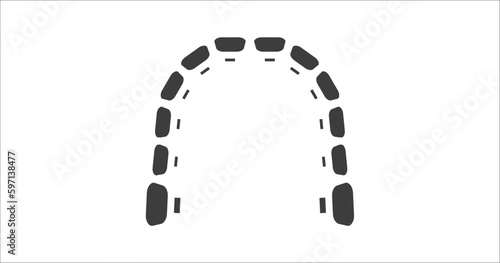 lingual braces icon. Filled lingual braces icon from dental health collection. Glyph vector. Editable lingual braces symbol can be used web and mobile