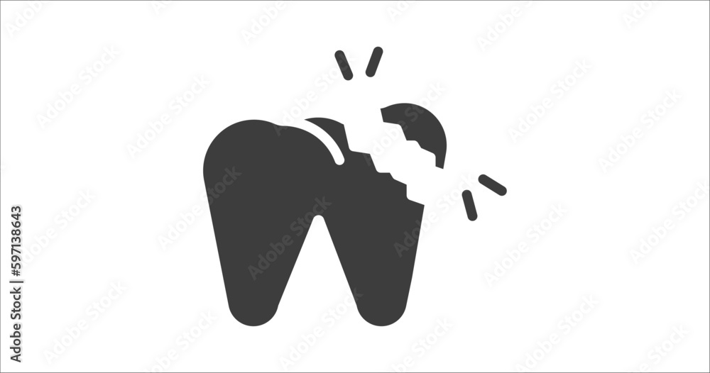 broken tooth icon. Filled broken tooth icon from dental health ...