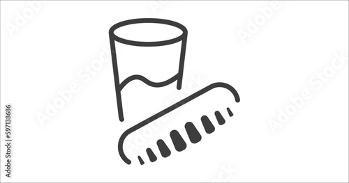 denture icon. Filled denture icon from dental health collection. Glyph vector. Editable denture symbol can be used web and mobile