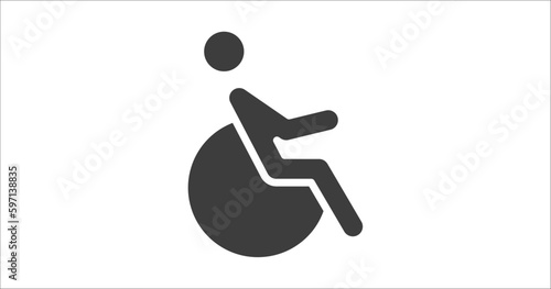 handicapped sign icon. Filled handicapped sign icon from people and relation collection. Glyph vector. Editable handicapped sign symbol can be used web and mobile