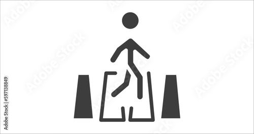 road crossing icon. Filled road crossing icon from people and relation collection. Glyph vector. Editable road crossing symbol can be used web and mobile