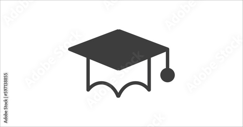 students graduation hat icon. Filled students graduation hat icon from people and relation collection. Glyph vector. Editable students graduation hat symbol can be used web and mobile
