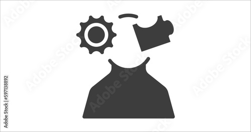 psychology icon. Filled psychology icon from people and relation collection. Glyph vector. Editable psychology symbol can be used web and mobile