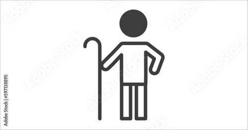 shepherd icon. Filled shepherd icon from people and relation collection. Glyph vector. Editable shepherd symbol can be used web and mobile