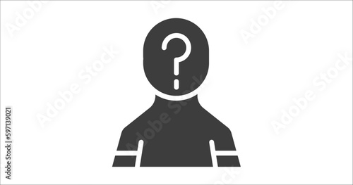 unknown icon. Filled unknown icon from people and relation collection. Glyph vector. Editable unknown symbol can be used web and mobile