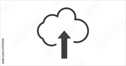 up arrow and cloud icon. Filled up arrow and cloud icon from tools and utensils collection. Glyph vector. Editable up arrow and cloud symbol can be used web and mobile