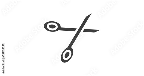 open scissors icon. Filled open scissors icon from tools and utensils collection. Glyph vector. Editable open scissors symbol can be used web and mobile