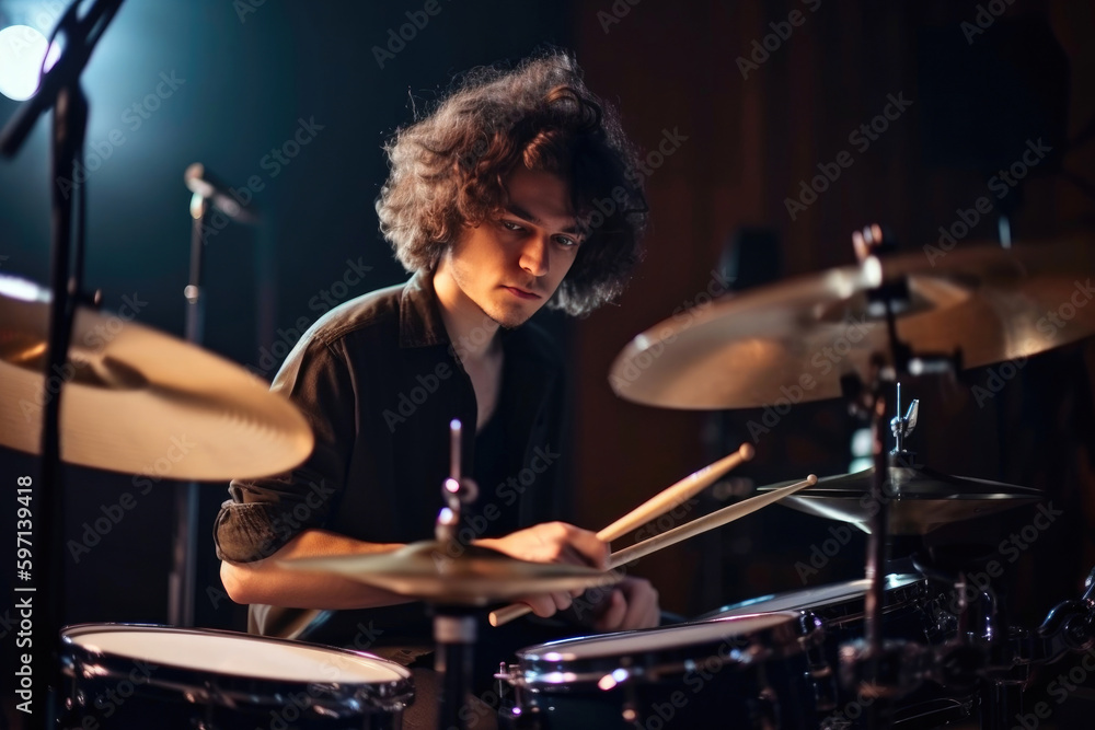 Fototapeta premium Music band repetition. Generative AI