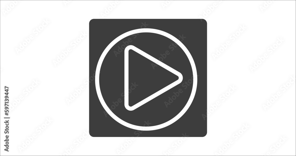 play video button icon. Filled play video button icon from user interface collection. Glyph vector. Editable play video button symbol can be used web and mobile play video button icon. Filled play video button icon from user interface collection. Glyph vector. Editable play video button symbol can be used web and mobile