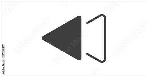 rewind symbol icon. Filled rewind symbol icon from user interface collection. Glyph vector. Editable rewind symbol symbol can be used web and mobile