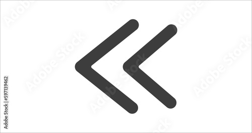 two left arrows icon. Filled two left arrows icon from user interface collection. Glyph vector. Editable two left arrows symbol can be used web and mobile