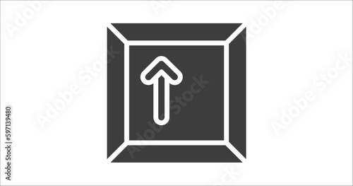 key up icon. Filled key up icon from user interface collection. Glyph vector. Editable key up symbol can be used web and mobile