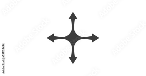 four expand arrows icon. Filled four expand arrows icon from user interface collection. Glyph vector. Editable four expand arrows symbol can be used web and mobile