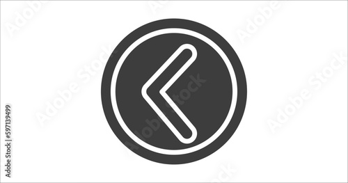 round left button icon. Filled round left button icon from user interface collection. Glyph vector. Editable round left button symbol can be used web and mobile
