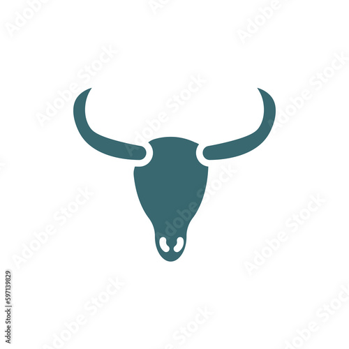 skull of a bull icon. Filled skull of a bull icon from culture and civilization collection. Glyph vector isolated on white background. Editable skull of a bull symbol can be used web and mobile