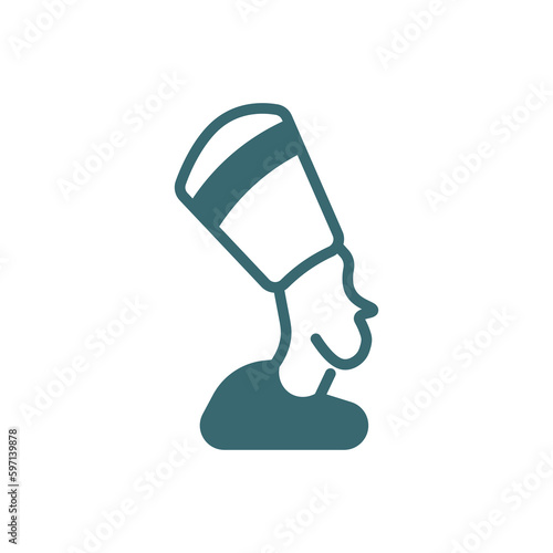 nefertiti icon. Filled nefertiti icon from culture and civilization collection. Glyph vector isolated on white background. Editable nefertiti symbol can be used web and mobile