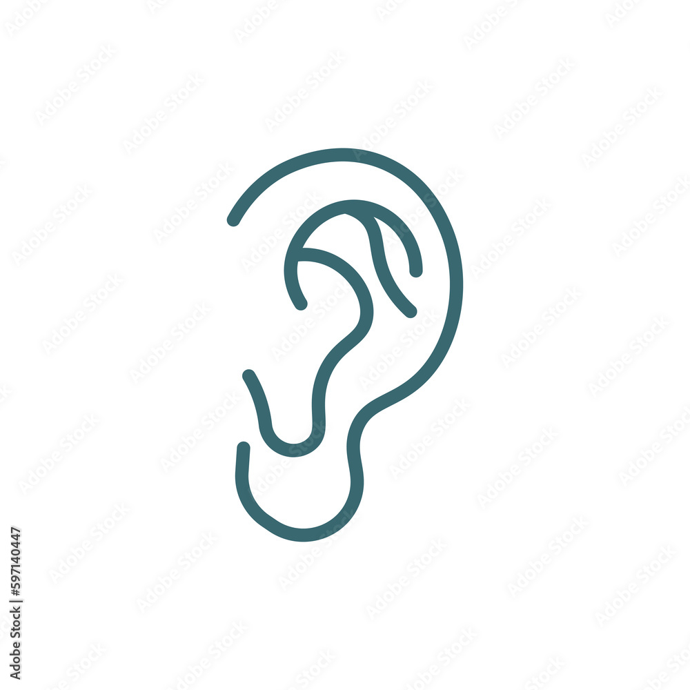 ear icon. Filled ear icon from medical collection. Glyph vector isolated on white background. Editable ear symbol can be used web and mobile ear icon. Filled ear icon from medical collection. Glyph vector isolated on white background. Editable ear symbol can be used web and mobile