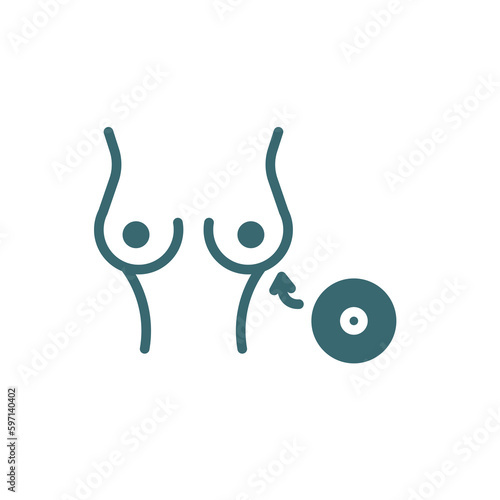 breast implant icon. Filled breast implant icon from medical collection. Glyph vector isolated on white background. Editable breast implant symbol can be used web and mobile