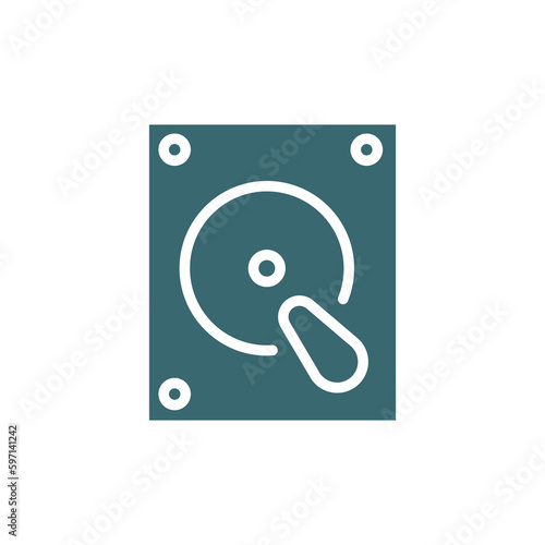 harddrive icon. Filled harddrive icon from hardware and equipment collection. Glyph vector isolated on white background. Editable harddrive symbol can be used web and mobile