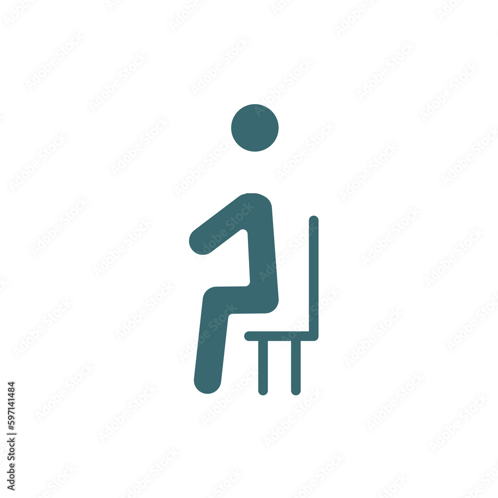 sitting down icon. Filled sitting down icon from humans and behavior collection. Glyph vector isolated on white background. Editable sitting down symbol can be used web and mobile sitting down icon. Filled sitting down icon from humans and behavior collection. Glyph vector isolated on white background. Editable sitting down symbol can be used web and mobile
