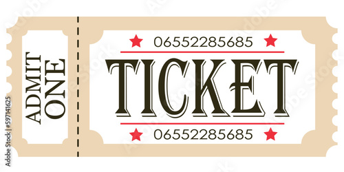 Vector flat ticket illustration. Ticket icon. Ticket