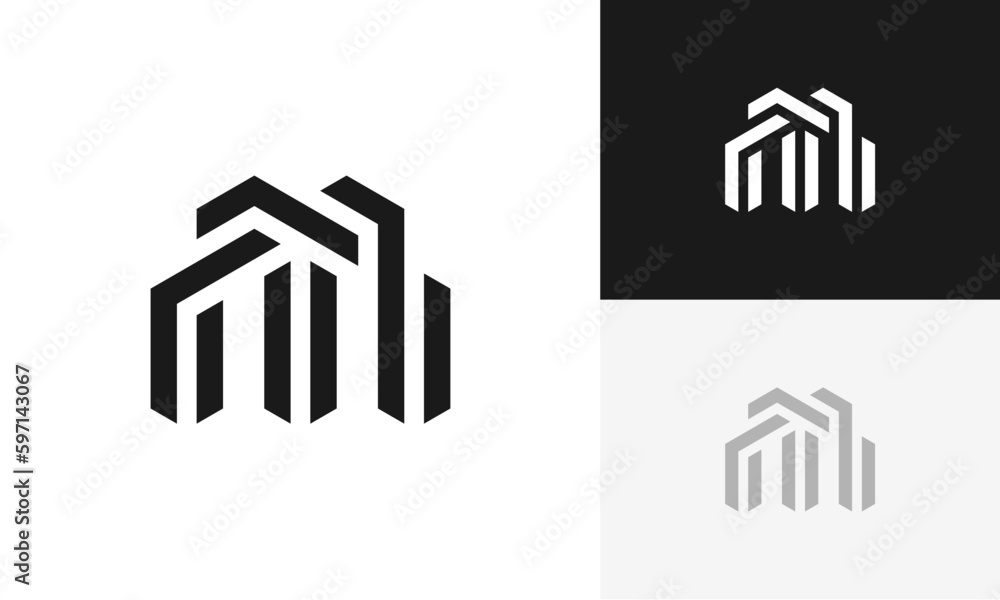 Initials M logo design. Initial letter logo design vector Initials M logo design. Initial letter logo design vector