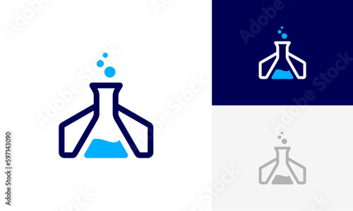 house lab home laboratory logo design vector