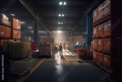 Warehouse workers. Generative AI
