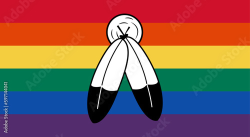 LGBTQ+ Rights Pride Flag of Two Spirited pride flag Vector