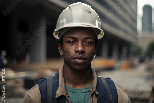 Construction worker. Generative AI © AIproduction