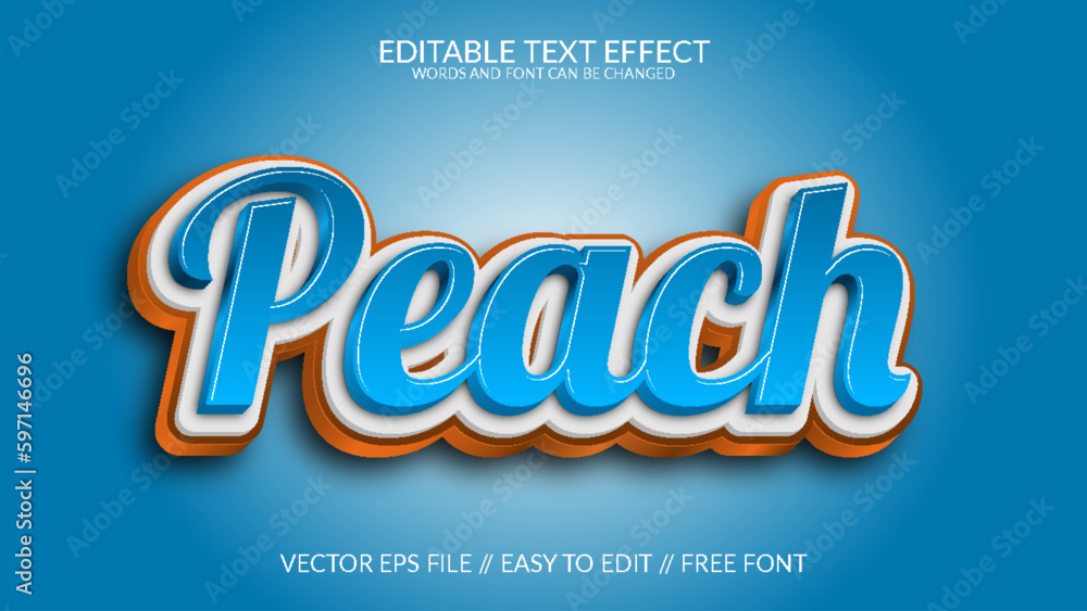 Peach 3D Editable Vector Text Effect