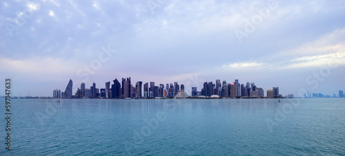 Title: Doha, Qatar - April 25, 2023: Old Doha port redevelopment into Mina district Box Park Qatar