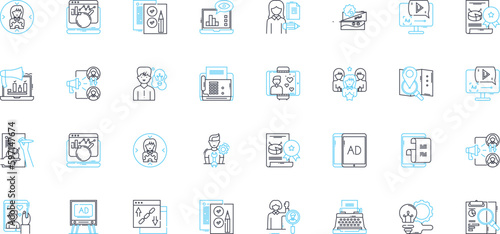 Business leadership linear icons set. Visionary, Decisive, Inspiring, Resilient, Strategic, Innovative, Creative line vector and concept signs. Adaptable,Empathetic,Collaborative outline illustrations
