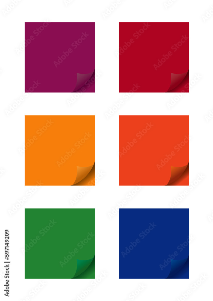 Naklejka premium Illustration of a set of colorful sticky notes 