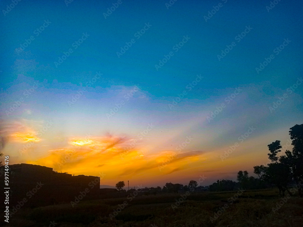 sunset in the mountains