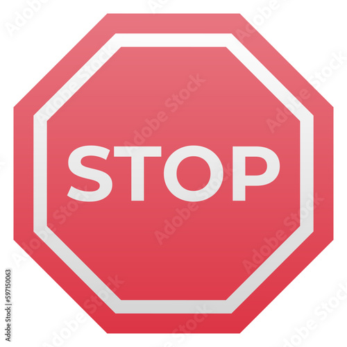 stop icon, simple flat gradient icon 