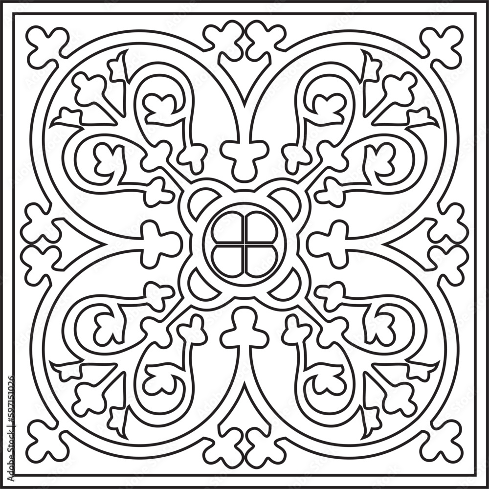 Vector monochrome square European ornament. Classic pattern of Ancient Greece, Roman Empire. Suitable for sandblasting, plotter and laser cutting. Vector monochrome square European ornament. Classic pattern of Ancient Greece, Roman Empire. Suitable for sandblasting, plotter and laser cutting.