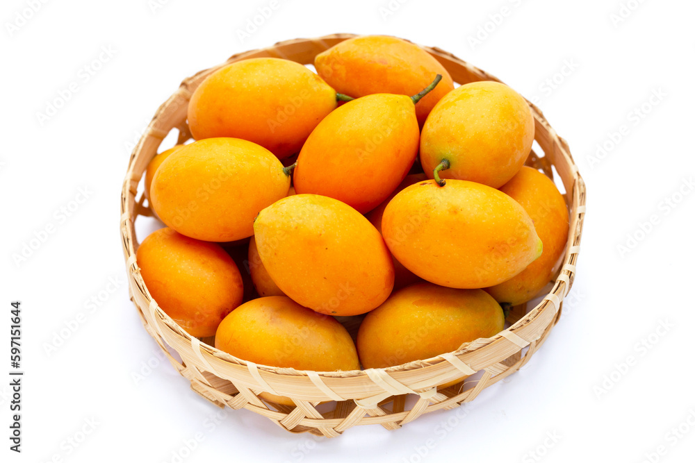 Marian plum fruit isolated on white background Marian plum fruit isolated on white background